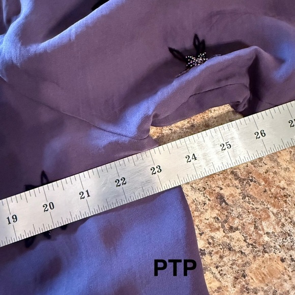 Vintage Saks Fifth Avenue Folio Collection Purple Embellished Blouse XL - Picture 9 of 16